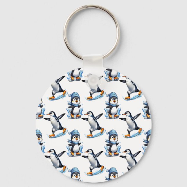 Penguins Pattern Design  Key Ring (Front)