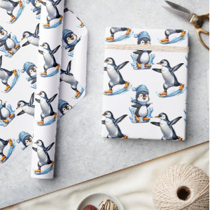Penguins Pattern Design Wrapping Paper