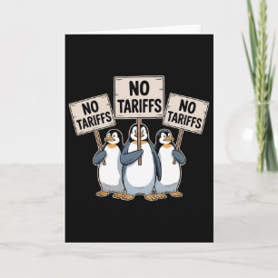 Penguins Protest Against Trump Tariffs Funny Pengu Card
