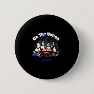 Penguins retro campfire 6 cm round badge
