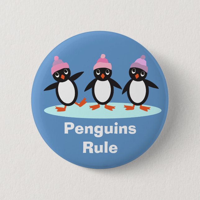 Penguins Rule Button (Front)