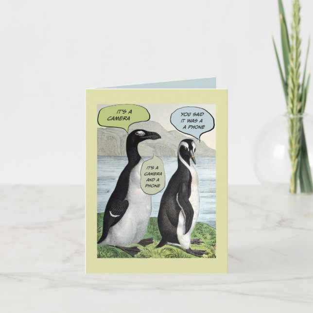 Penguins Silly Birthday Card (Front)
