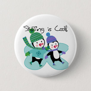 Penguins Skating is Cool 6 Cm Round Badge