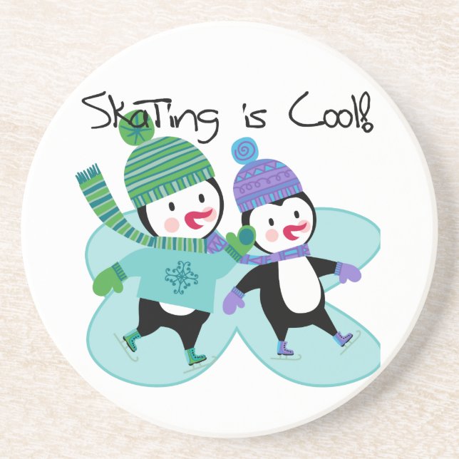 Penguins Skating is Cool Coaster (Front)