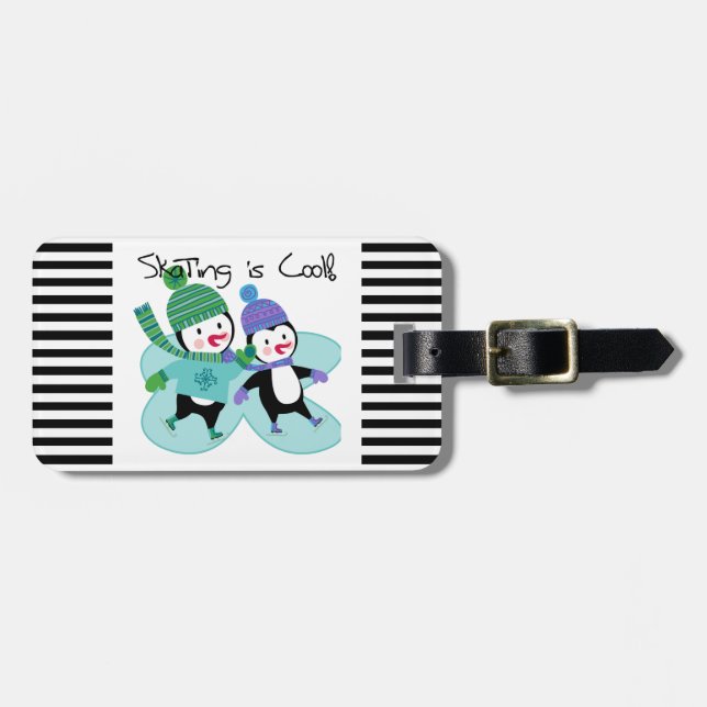 Penguins Skating is Cool Luggage Tag (Front Horizontal)