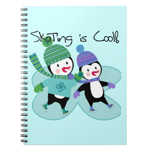 Penguins Skating is Cool Spiral Notebook (Front)