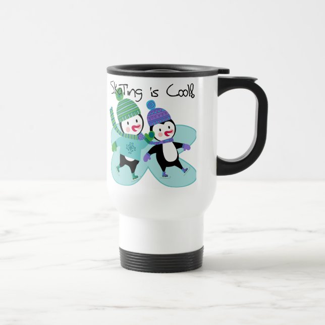 Penguins Skating is Cool Travel Mug (Right)