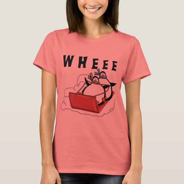 Penguins Sledding Tshirts and Gifts (Front)