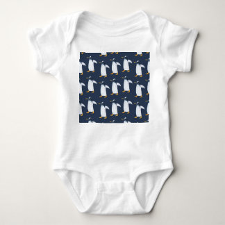 Penguins: Small Dark Watercolor Baby Bodysuit