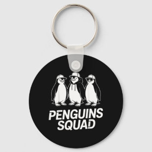 Penguins Squad Cute Cartoon Friends Family Key Ring