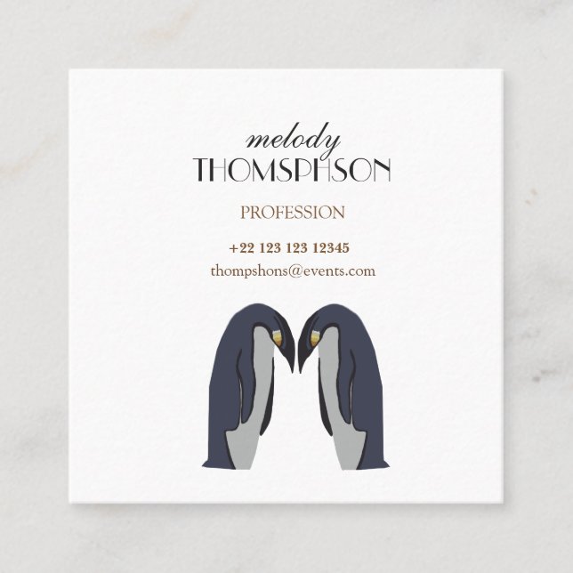 Penguins Square Business Card (Front)