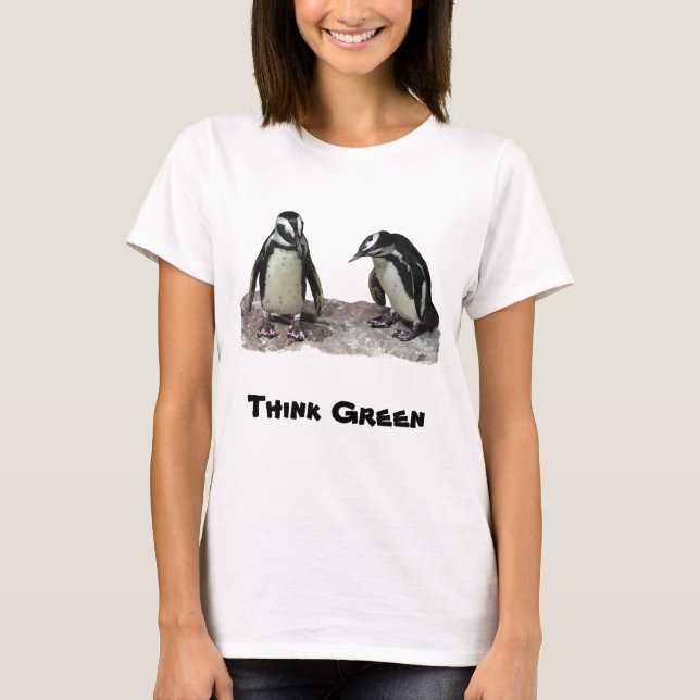 Penguins Think Green Earth Day Shirt (Front)