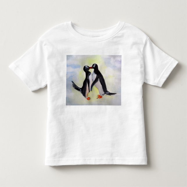Penguins Toddler Fine Jersey T-Shirt, White Toddler T-Shirt (Front)