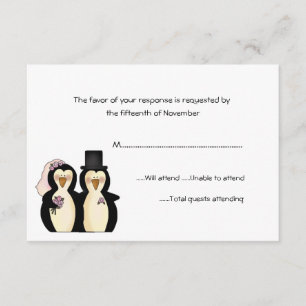 Penguins Wedding Response Card