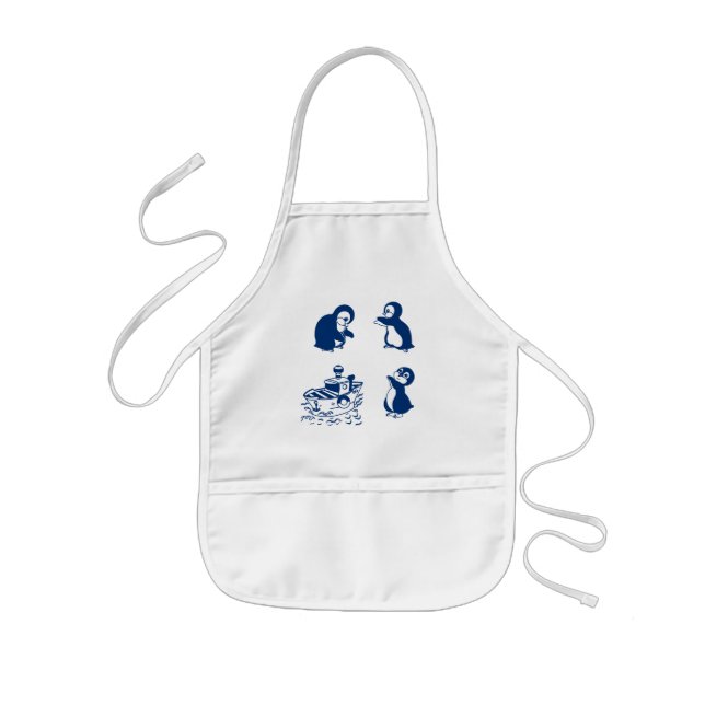 Penguins, Whales and Dolphin Kids Apron (Front)