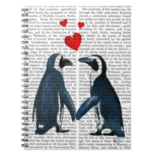 Penguins With Love Hearts Spiral Notebook