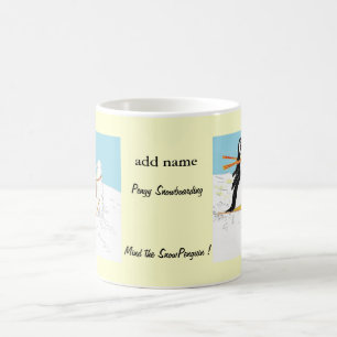Pengy Snowboarding Mugs add name