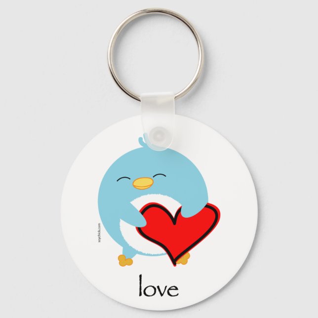 Pengy the Penguin Love Keychain (Front)