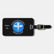 Penicillin Allergy Medical Alert Luggage Tag