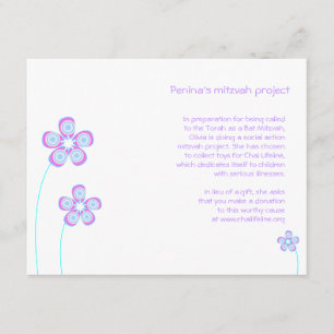 Penina Bat Mitzvah Project Card