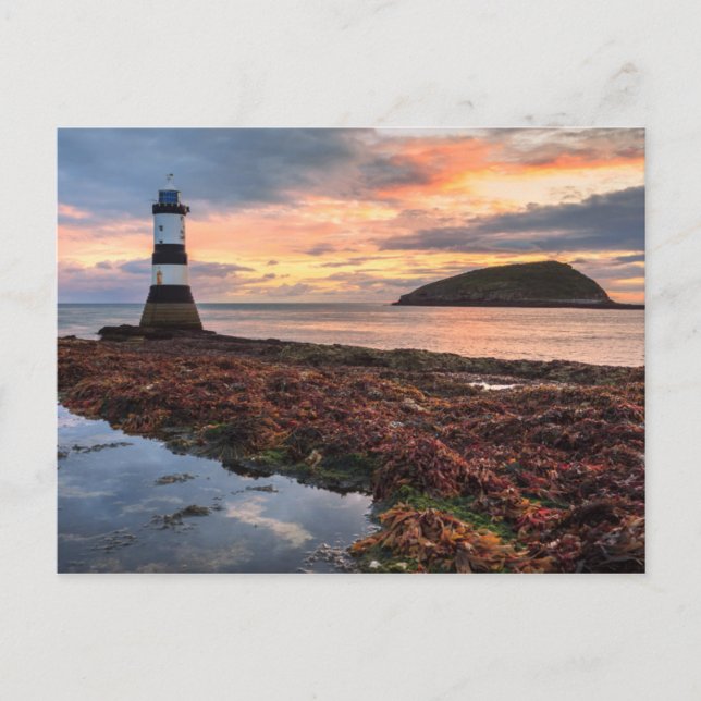 Penmon Lighthouse Sunrise | Puffin Island Postcard (Front)