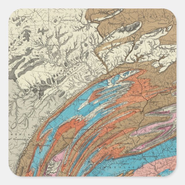 Penn geological formations square sticker (Front)