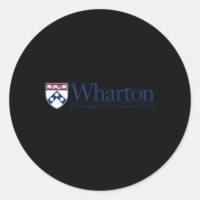 Penn Quakers 'S Whon School Of Business Classic Round Sticker (Front)