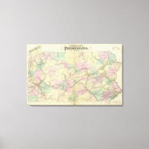 Penn railway map canvas print