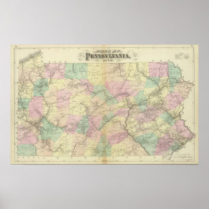 Penn railway map poster