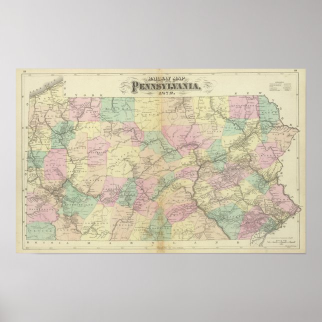 Penn railway map poster (Front)