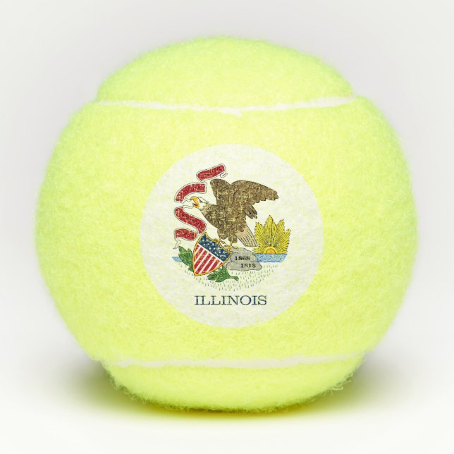 Penn tennis ball with flag of Illinois, USA (Front)