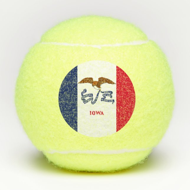 Penn tennis ball with flag of Iowa, USA (Front)