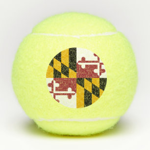 Penn tennis ball with flag of Maryland, USA