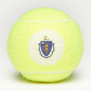 Penn tennis ball with flag of Massachusetts, USA
