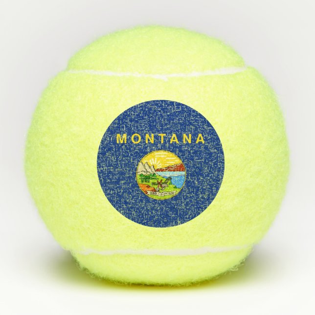 Penn tennis ball with flag of Montana, USA (Front)