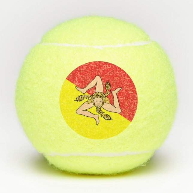 Penn tennis ball with flag of Sicily, Italy (Front)