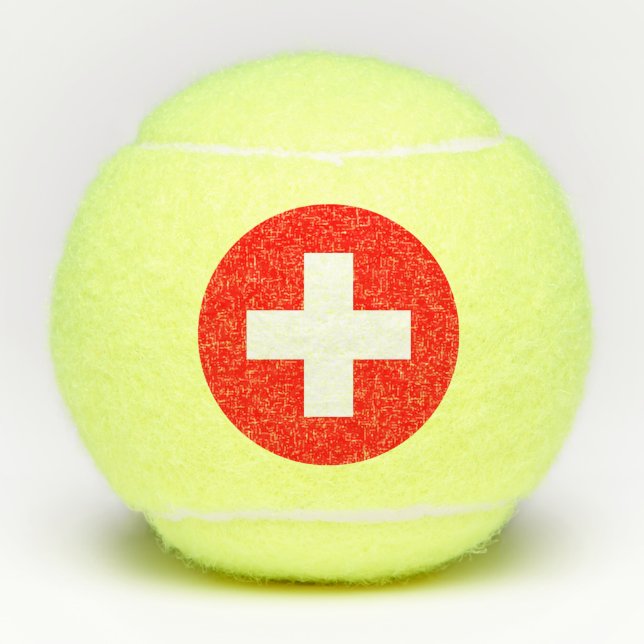 Penn tennis ball with flag of Switzerland (Front)