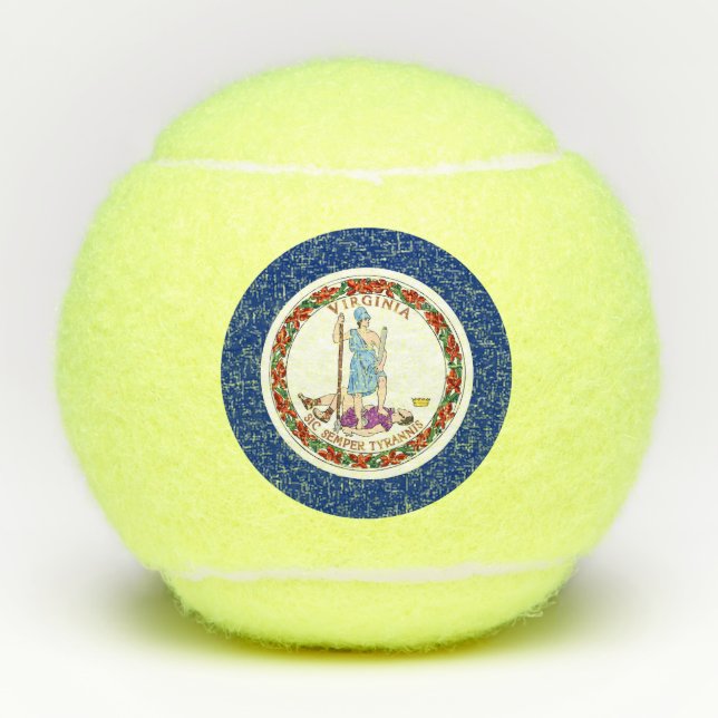 Penn tennis ball with flag of Virginia, USA (Front)