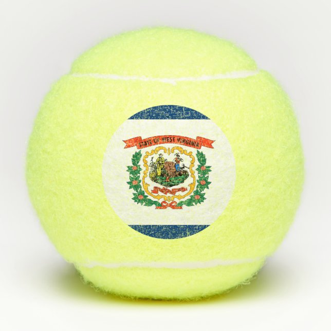 Penn tennis ball with flag of West Virginia, USA (Front)