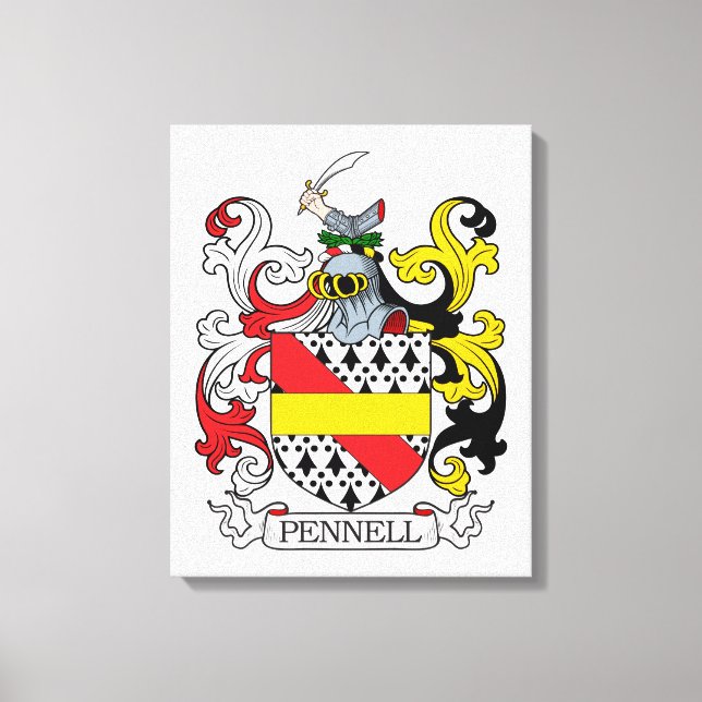 Pennell Family Crest Canvas Print (Front)