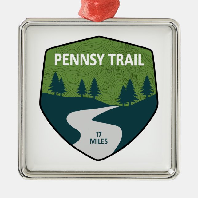 Pennsy Trail Indianapolis Metal Tree Decoration (Front)