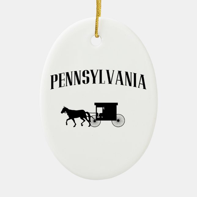 Pennsylvania Amish Carriage Ceramic Tree Decoration (Front)