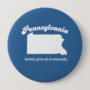 Pennsylvania - Amish girls do it manually T-shirt 10 Cm Round Badge