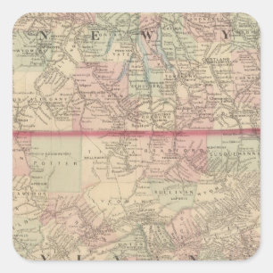 Pennsylvania and New Jersey Square Sticker