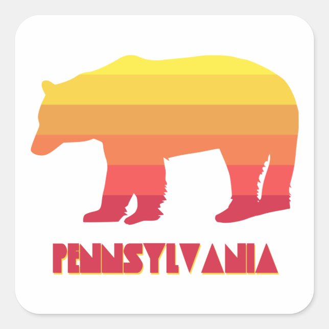 Pennsylvania Bear Square Sticker (Front)