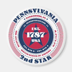 Pennsylvania Circle Typography Souvenir Magnet