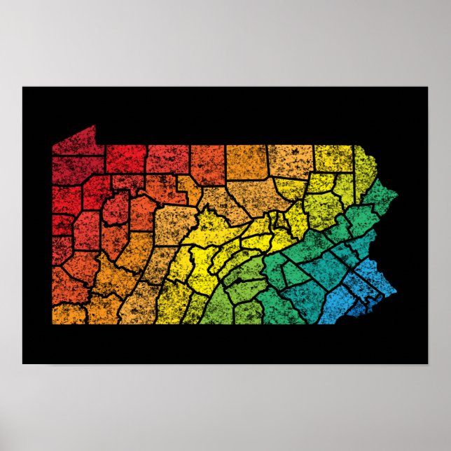 pennsylvania colour counties poster (Front)
