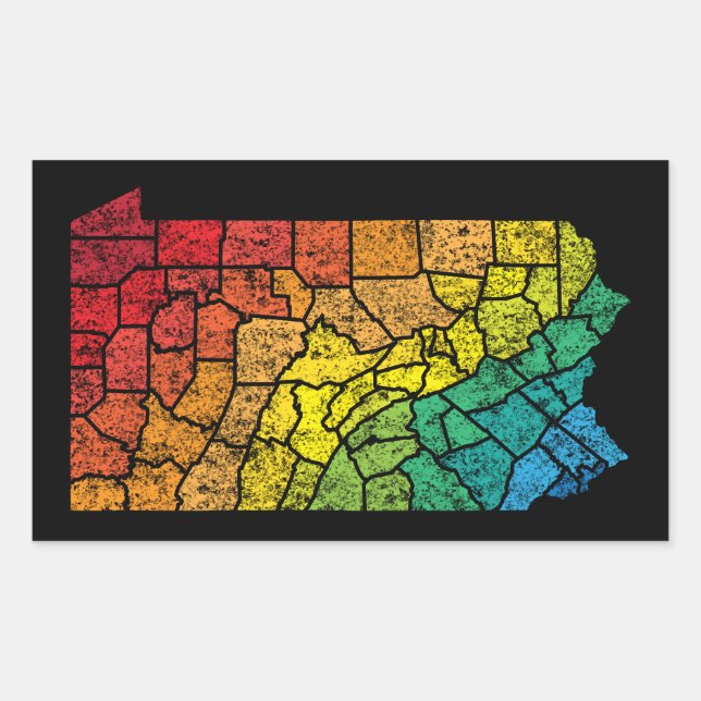 pennsylvania colour counties rectangular sticker (Front)