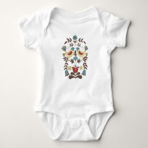 Pennsylvania Dutch Amish Hex Sign Bird Americana Baby Bodysuit