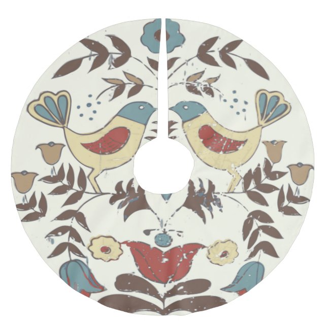 Pennsylvania Dutch Amish Hex Sign Bird Americana Brushed Polyester Tree Skirt (Front)